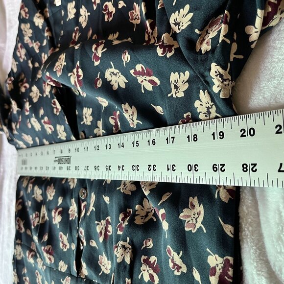 Sundance Womens Floral Print Silk Midi Dress Size 10 Black Red Short Sleeve Boho - Picture 6 of 13